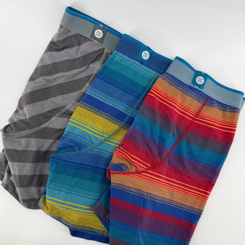 Stance Boxer Brief Mens Large Multicolor Striped Combed Cotton 3 Pack Surf Skate